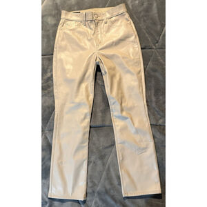 Gap Women’s Faux Leather Pants High Rise Vintage Slim Beige Tan Size 4/27S